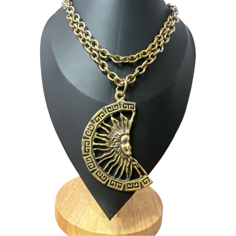 Vintage B&K Medusa Half Face Necklace